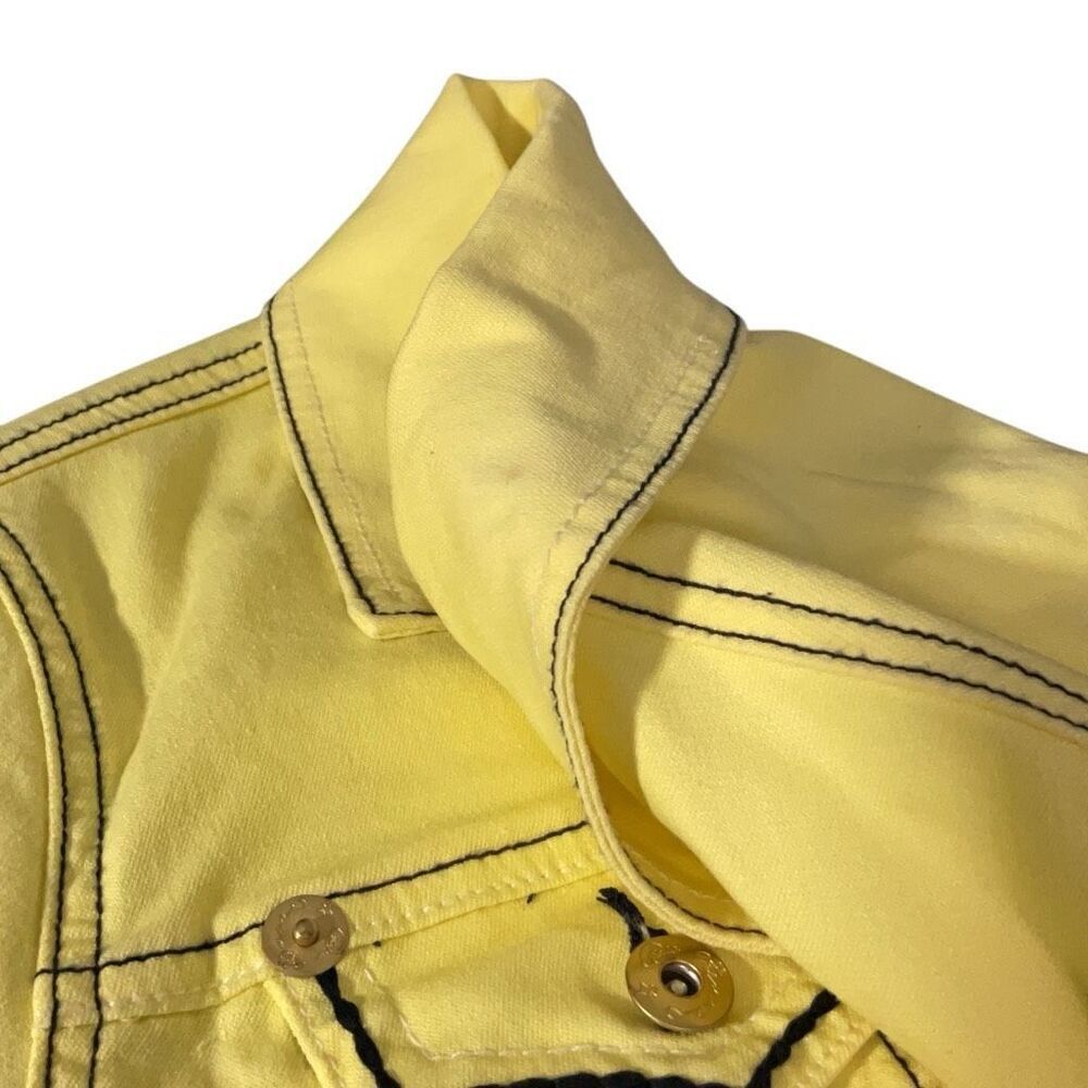 DG2 by Diane Gilman Lemon Yellow Heavy Pickstitch Jean Trucker Jacket NWT - Picture 7 of 7